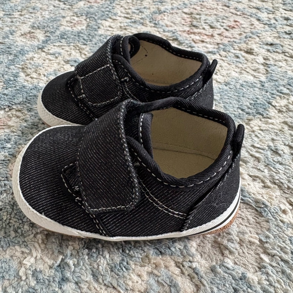 Robeez Black Canvas Baby Shoes